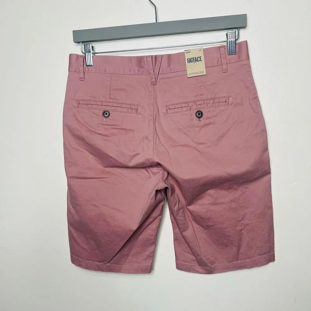 Fat Face Mawes Organic Chino Shorts Light Pink W 30, 10
